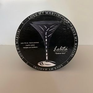 LOLITA Glassware hand painted, Sake-tini Martini glass, 10 oz, NWT RARE DC